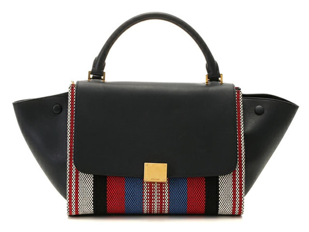 Celine Trapeze Bag Handbag Shoulder Calfskin Navy Blue Red Gray Blue